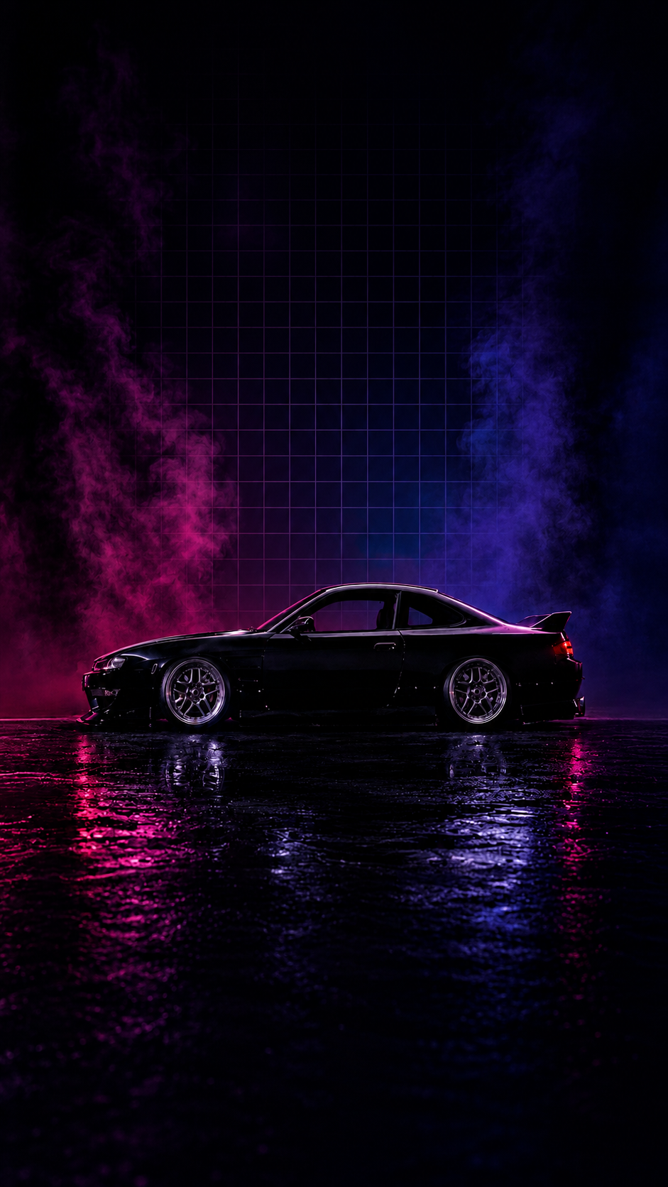 Coupé JDM de los 90 detallado por Gonnys Detailing bajo luces neón