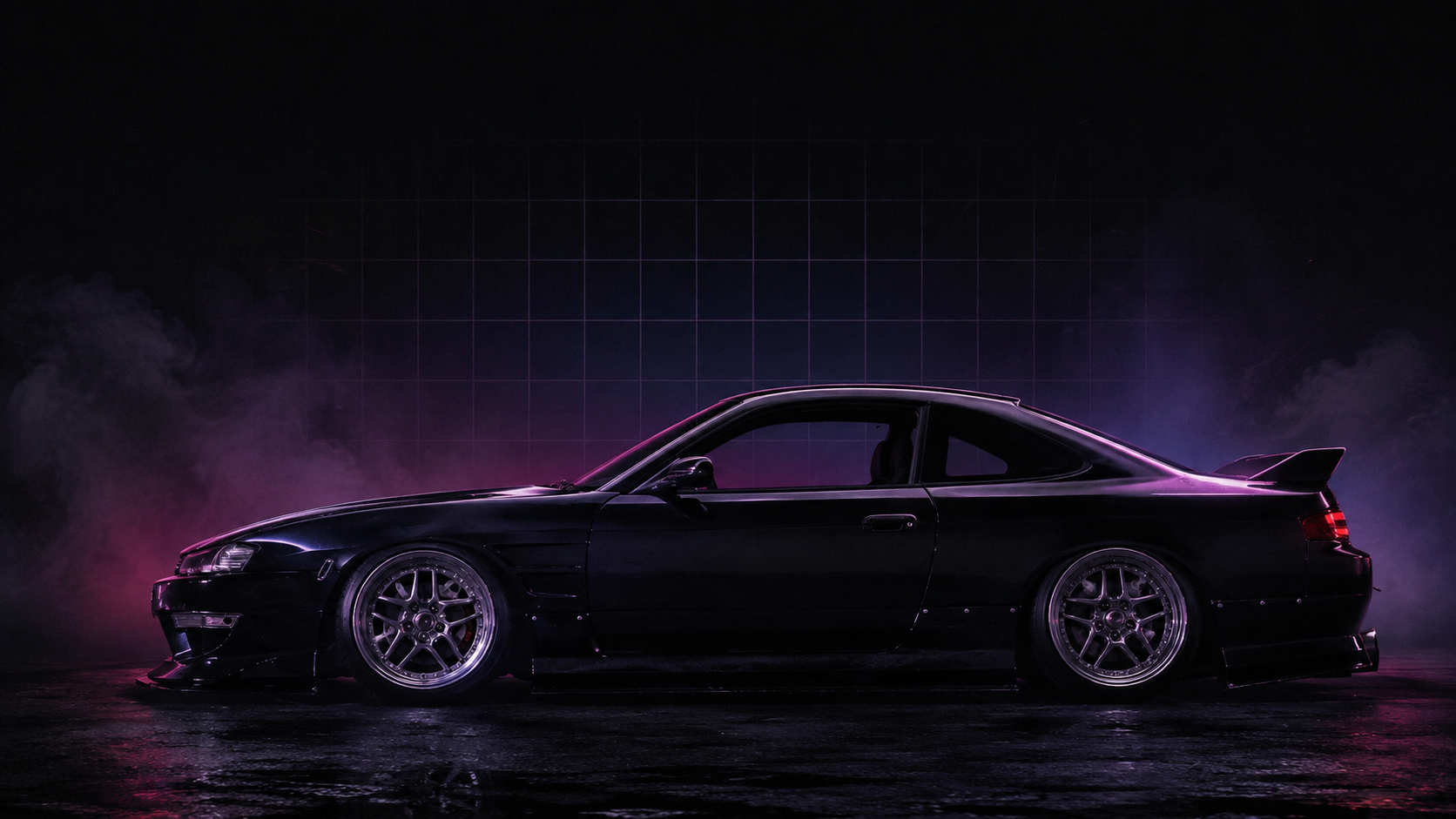Coupé JDM de los 90 detallado por Gonnys Detailing bajo luces neón
